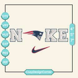 nike nfl new england patriots logo embroidery design, nike nfl logo sport embroidery machine design, famous football team embroidery design, football brand embroidery, pes, dst, jef, files