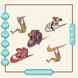 5+ legend basketball brand embroidery bundle, famous basketball team embroidery bundle, basketball embroidery bundle, pes, dst, jef, files, instant download