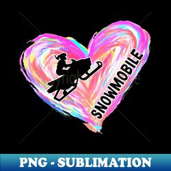 snowmobile watercolor heart brush - png sublimation digital download - add a festive touch to every day