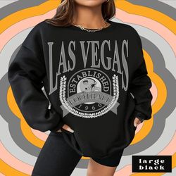 black vintage las vegas football sweatshirt  retro style unisex crewneck