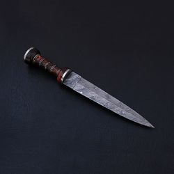 custom hand forged damascus steel roman gladiator dagger knife with leather sheath