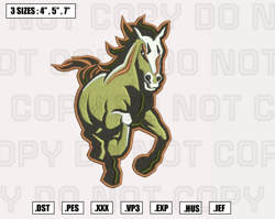 cal poly mustangs mascot embroidery designs, machine embroidery files, nfl embroidery files