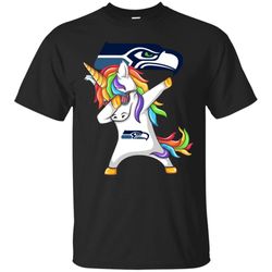 propitious unicorn dabbing seattle seahawks cotton t shirt