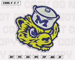 michigan wolverines mascot embroidery designs, machine embroidery files, nfl embroidery files