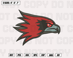 southeast missouri state redhawks mascot embroidery designs, machine embroidery files, nfl embroidery files
