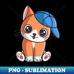 cute orange cat wearing a hat - trendy sublimation digital download - unlock vibrant sublimation designs