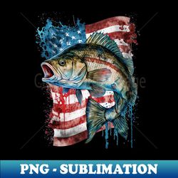 4th of july fish - unique sublimation png download - perfect for sublimation art