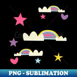 rainbow stars and hearts - stylish sublimation digital download - create with confidence