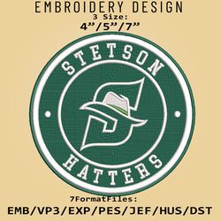 ncaa logo stetson hatters, embroidery design, embroidery files, ncaa stetson hatters, machine embroidery pattern