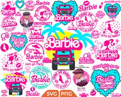 bundle barbie design svg png, barbi girl pink svg png
