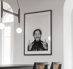 post malone poster, post malone print, fashion photo, post malone download, black and white, music poster, rapper poster