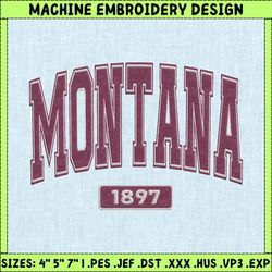 montana 1897 embroidery design, montana football embroidery design, machine embroidery design, embroidery files, instant download