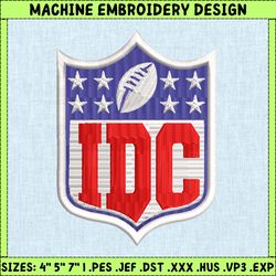 idc embroidery design, nfl football logo embroidery design, famous football team embroidery design, football embroidery design, pes, dst, jef, files, instant download