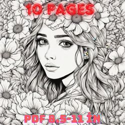 coloring page printable girl pictures