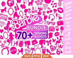 bundle barbie princess clipart svg png, barbi design svg