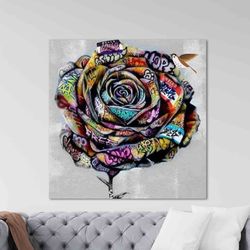 wall art banksy graffiti art canvas, banksy rose art canvas,-1