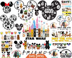 bundle mickey may the 4th be with you svg png, star wars png