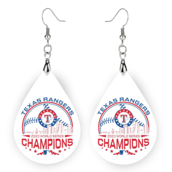 rangers world series 2023 champions earrings, texas rangers christmas gift, rangers dangle earrings, rangers merch world