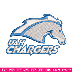 alabama huntsville chargers embroidery design, alabama huntsville chargers embroidery, sport embroidery, ncaa embroidery