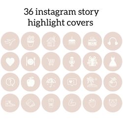 36 beige and white instagram highlight icons. beauty instagram highlights images. pastel instagram highlights covers
