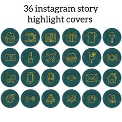 36 green and gold instagram highlight icons. beauty instagram highlights images. stylish instagram highlights covers
