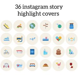 36 travel instagram highlight icons. relaxation instagram highlights images. vacation instagram highlights covers