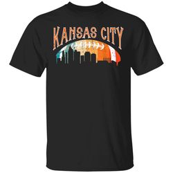 retro kansas city football fan vintage city skyline tshirt