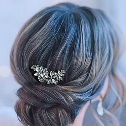headpiece floral crystal hair comb, wedding hair clip, hair comb vintage style, crystal bridal hair, wedding accessor