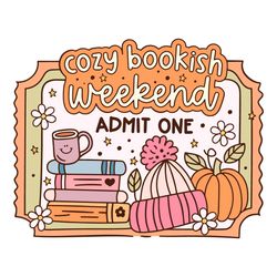 retro groovy cozy bookish weekend ticket svg cricut file