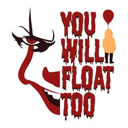 horror clown you will float too svg graphic design file