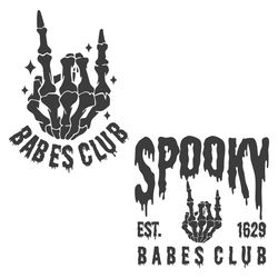 skeleton hand spooky babes club est 1629 svg