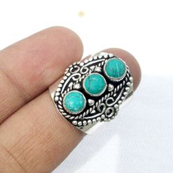 turquoise ethnic handmade adjustable ring jewelry india