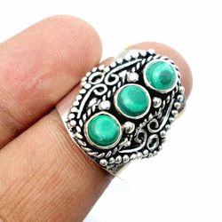 malakite ethnic handmade adjustable ring jewelry india