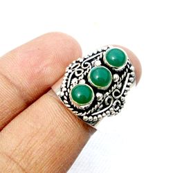 green onyx ethnic handmade adjustable ring jewelry india