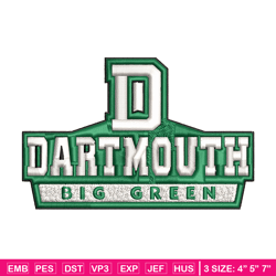 dartmouth big green embroidery design, dartmouth big green lions embroidery, sport embroidery, ncaa embroidery.