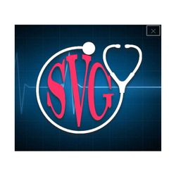nurse monogram svg stethescope decal clipart download cut with sillhouette or cricut vinyl cutter