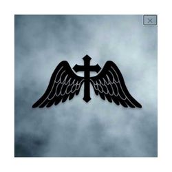 cross and wings svg decal downloadable file for cricut and other vinyl cutting machines t-shirt or window decals