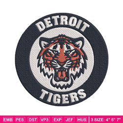 detroit tigers logo embroidery design, detroit tigers logo embroidery, baseball embroidery, logo shirt, mlb embroidery.