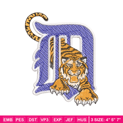 detroit tigers logo embroidery design, logo sport embroidery, baseball embroidery, logo shirt, mlb embroidery. (19)