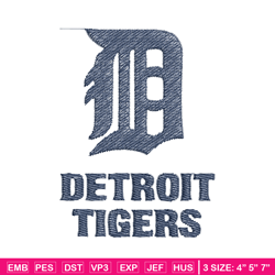 detroit tigers logo embroidery design, logo sport embroidery, baseball embroidery, logo shirt, mlb embroidery. (2)