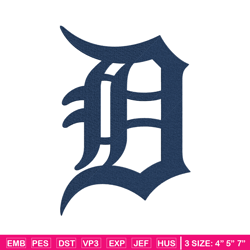 detroit tigers logo embroidery design, logo sport embroidery, baseball embroidery, logo shirt, mlb embroidery. (7)