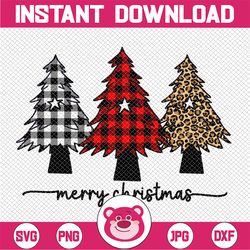 christmas tree png, merry christmas png, christmas png, leopard tree, plaid tree, christmas png for cricut files silhoue