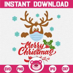 merry christmas deer head svg file, svg dxf eps png files for cutting machines cameo cricut, rustic christmas svg, antle