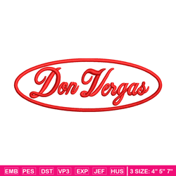 don vergas logo embroidery design, logo embroidery, embroidery file, animal design, logo shirt, digital download.
