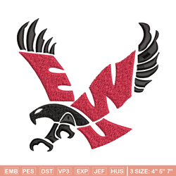 eastern washington eagles embroidery design, eastern washington eagles embroidery, sport embroidery, ncaa embroidery.