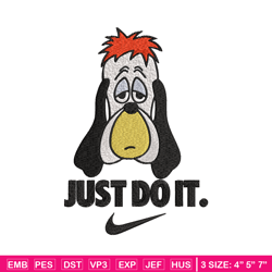 droopy just rick it embroidery design, cartoon funny embroidery, logo nike design, embroidery file, instant download.