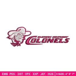 eastern kentucky colonels embroidery design, eastern kentucky colonels embroidery, sport embroidery, ncaa embroidery.