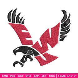 eastern washington eagles embroidery design, eastern washington eagles embroidery, sport embroidery, ncaa embroidery.