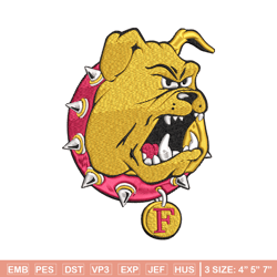 ferris state bulldogs  embroidery design, ferris state bulldogs  embroidery, logo sport embroidery, ncaa embroidery.