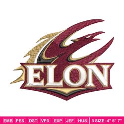 elon phoenix embroidery design, elon phoenix embroidery, logo sport, sport embroidery, ncaa embroidery.